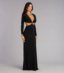 Zoe Long Sleeve Cutout Mermaid Formal Dress