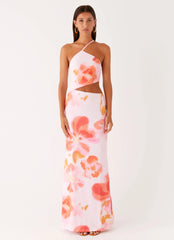 Riano Cut Out Maxi Dress - Blushing Blossom