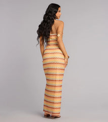 Golden Glow Strapless Maxi Dress