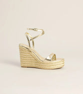 Chic On Arrival Metallic Espadrille Wedges