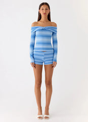 Lay Back Knit Shorts - Cerulean