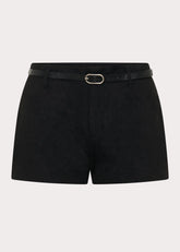 Katie Suede Mini Shorts - Black