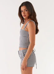 Clayton Top - Black Gingham