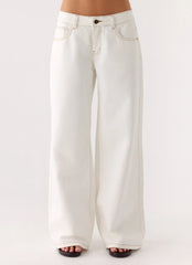 Neo Low Rise Wide Leg Jeans - Ivory