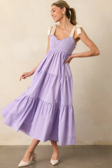 The Felicity Lavender Cotton Midi Dress