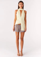 Solari Scarf Top - Yellow