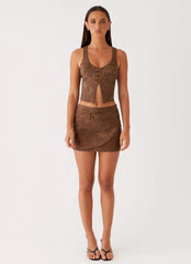 West District Pu Top - Brown