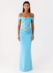Either Way Maxi Dress - Turquoise Blue