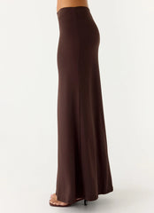 Like A Flower Maxi Skirt - Chocolate