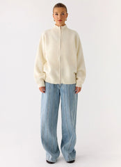 Davy Knit Zip Jacket - Ivory