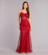 Sandy Glitter Corset Ball Gown