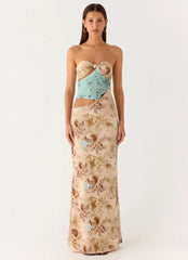 React Strapless Maxi Dress - Desert Blur