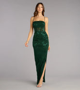 Sydney Lace Corset Mermaid Slit Formal Dress