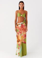 Tropic Rush Cut Out Maxi Dress - Jungle Floral