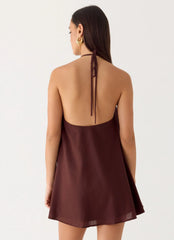 Soft Breeze Mini Dress - Chocolate