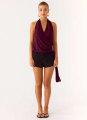 Teaha Wrap Top - Plum