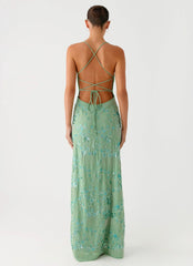 Vietta Sequin Cami Maxi Dress - Mint