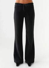 Houston Tie Front Pants - Black