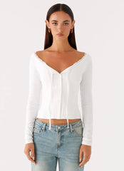 Moda Long Sleeve Top - White