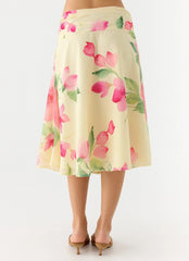 Valley Midi Skirt - Lemon Soleil