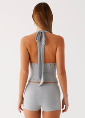 Roxy Halter Top - Grey