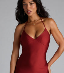 Becky V-Neck Tie-Back Slit Mermaid Dress