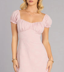 Tea Party Crush Puff Sleeve Mini Dress