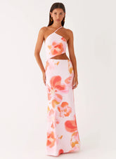 Riano Cut Out Maxi Dress - Blushing Blossom