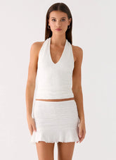 Lavena Halter Top - White