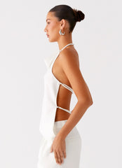 Delong Backless Linen Top - White