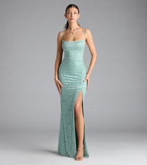 Kehlani Formal Floral Lace Slit Mermaid Dress