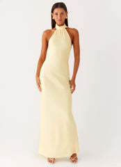 Keena Scarf Maxi Dress - Lemon