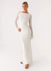 Ethereal Long Sleeve Maxi Dress - Ivory