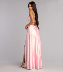 Natasha Satin A-Line Formal Dress