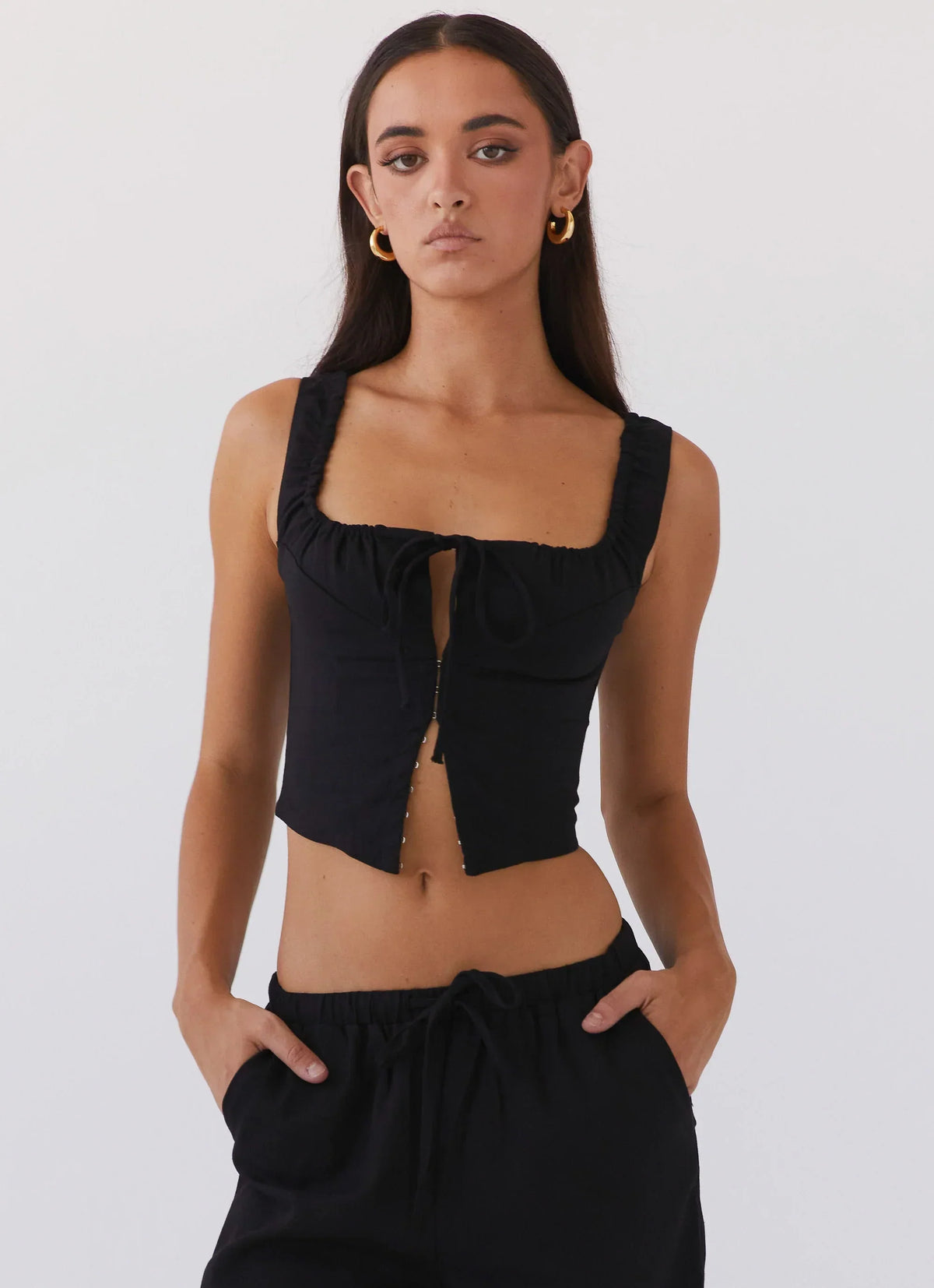 Take Me Away Corset Top - Black