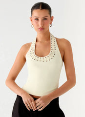 Scarla Halter Top - Yellow