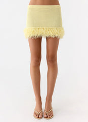 Elyssa Knit Mini Skirt - Lemon