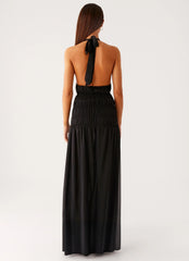 Dione Halter Maxi Dress - Black