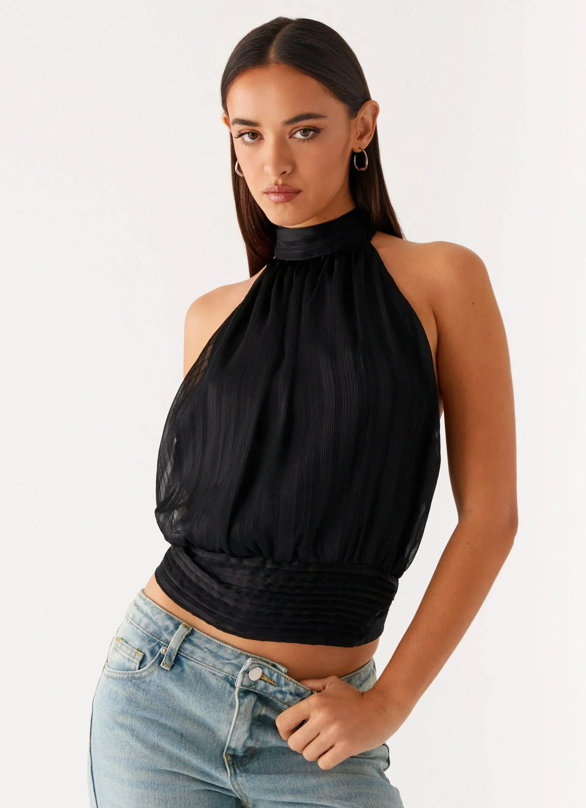 Willow Chiffon Top - Black