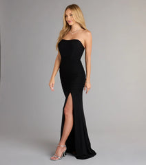 Selene Mesh Strapless Slit Mermaid Formal Dress