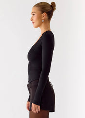 Kiely Long Sleeve Top - Black