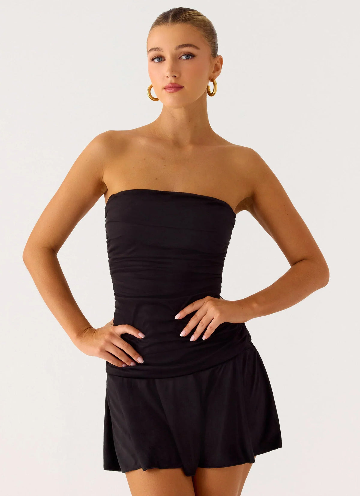 Meridella Strapless Mini Dress - Black