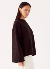 Jack Oversized Knit Sweater - Chocolate
