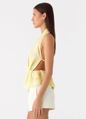 Kat Chiffon Top - Yellow