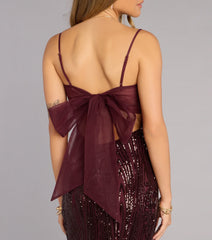 Indie Sequin Bow Column Formal Dress