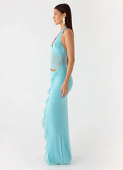 Last Sequence Maxi Dress - Aqua Blue