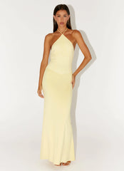Fiesta Halter Maxi Dress - Sunny Yellow
