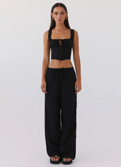 Take Me Away Corset Top - Black
