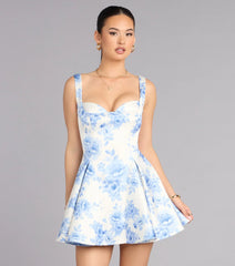 Presley Floral Satin A-Line Mini Dress