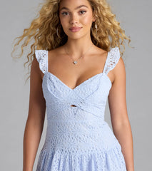 Cutest Flirt Flutter Sleeve Skater Dress